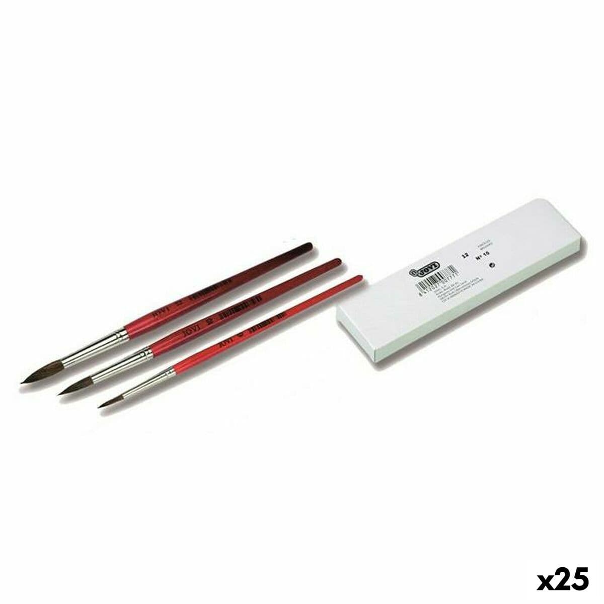 Pinceles Jovi PONEY Nº 6 Marrón 18,6 cm Ø 6,5 mm 12 Piezas (25 Unidades)