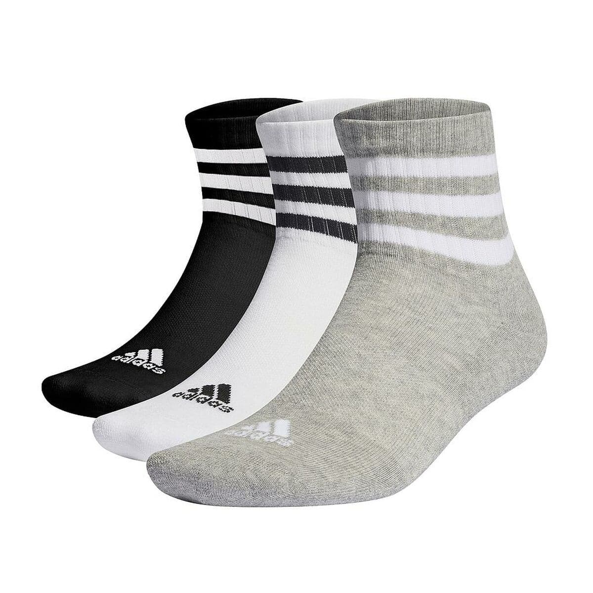 Calcetines Deportivos Adidas 3 STRIPES CUSHIONED MID CUT IC1318 Negro 3 pares