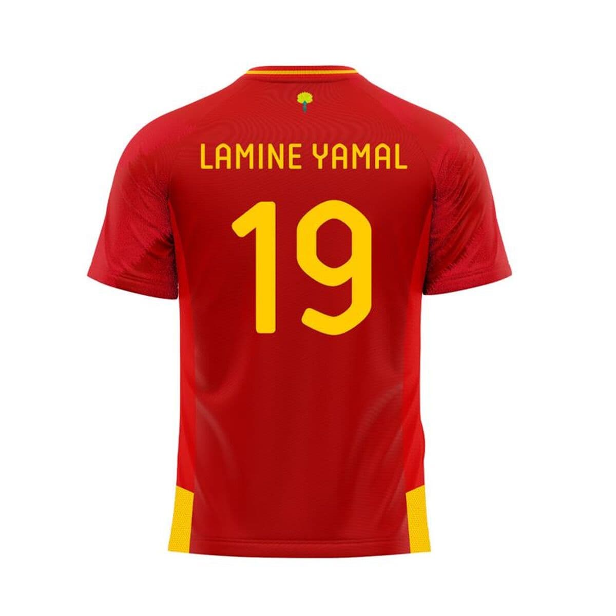 Camiseta de Fútbol de Manga Corta para Niños RFEF Lamine Yamal 19 Rojo